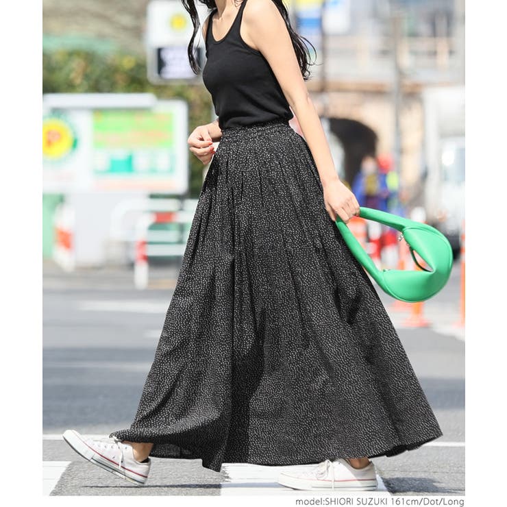 NE QUITTEZ PAS COTTON DOT ロングスカート