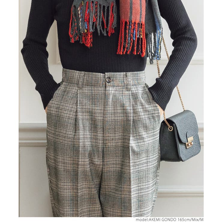 グレンチェックテーパードパンツ[品番：PA000012098]｜coca（コカ）の  