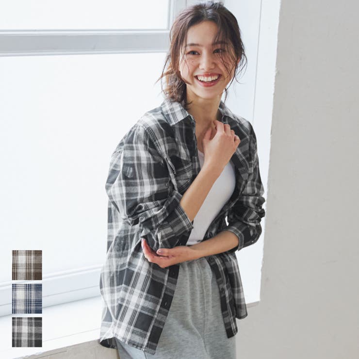 チェック柄シアーシャツ[品番：PA000012384]｜coca（コカ）の