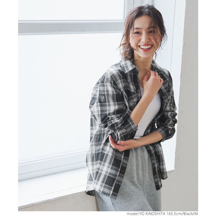 チェック柄シアーシャツ[品番：PA000012384]｜coca（コカ）の