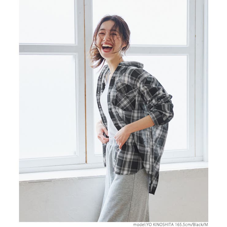 ★SALE picone シアーシャツジャケット チェック柄シアーシャツ[品番：PA000012384]｜coca（コカ）の