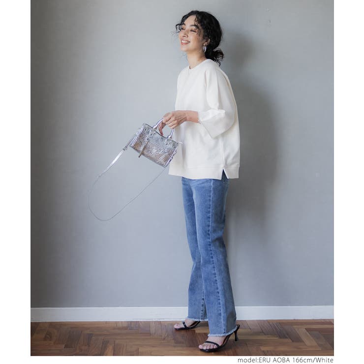 七分袖カットオフゆるシルエットスウェット[品番：PA000012289