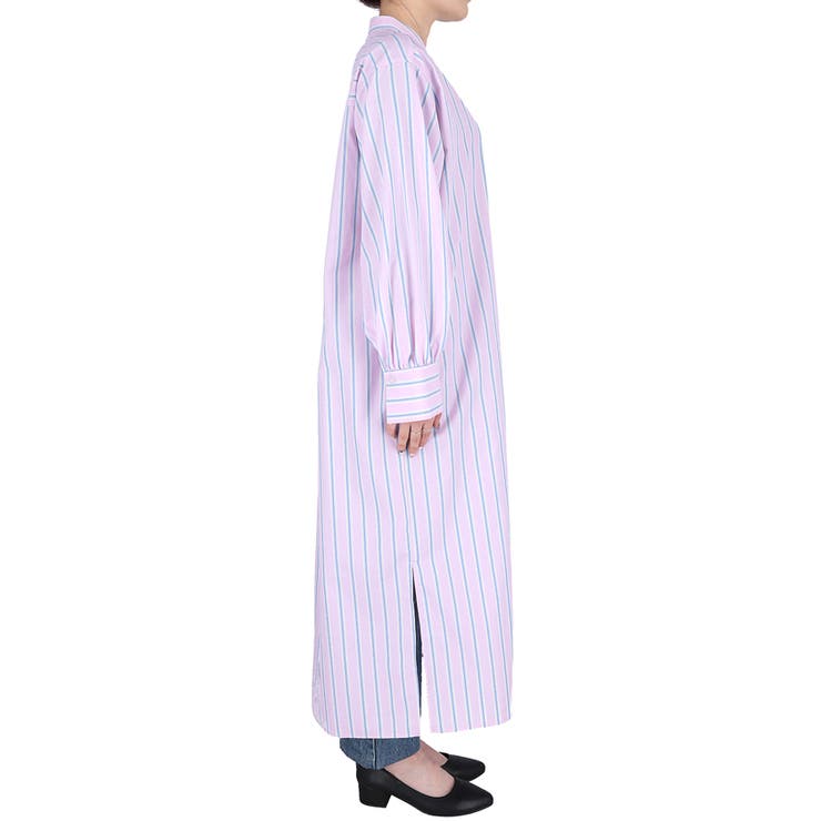 美品✨ヘンリクビブスコフ　 シャツワンピース　マルチストライプ　オーバーサイズ ワンピース マルチストライプ シャツワンピース ロング 春 夏
