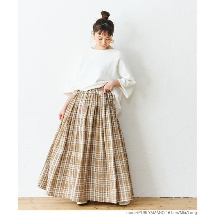 ロングスカート レディース チェックスカート[品番：PA000012434