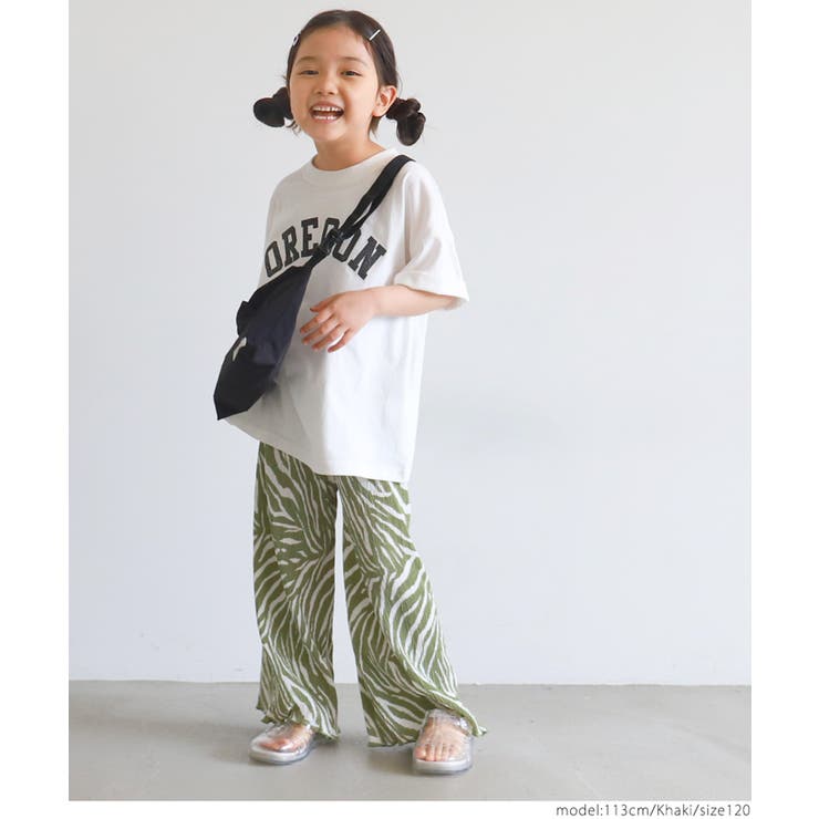 キッズ ゼブラ楊柳プリーツパンツ[品番：PA000012657]｜coca