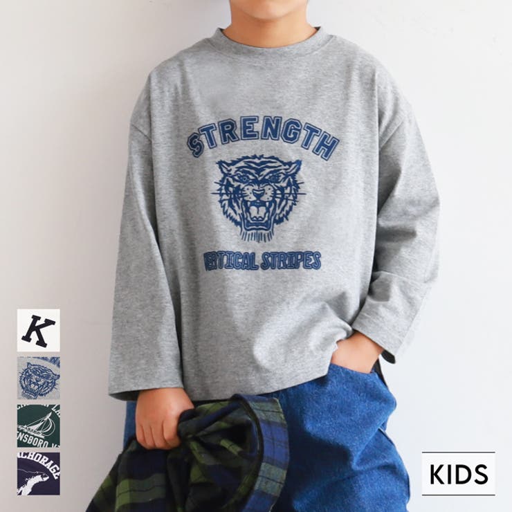 キッズ 親子お揃いアソートフロッキープリントロングTシャツ | coca | 詳細画像1 