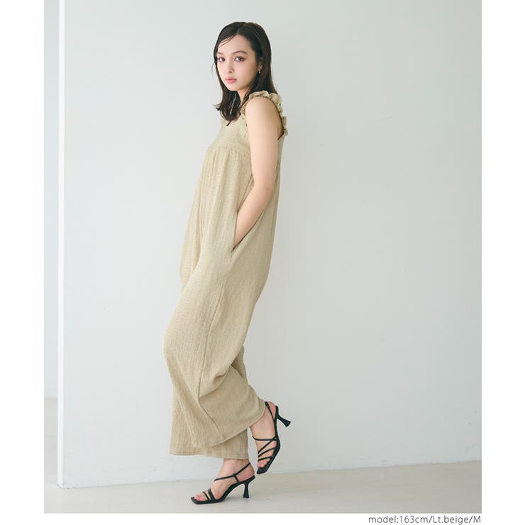 新品未使用COCODEAL プリーツフリルオールインワン　アイボリー　S プリーツフリルオールインワン｜PETAL ONLINE（ペタルオンライン）