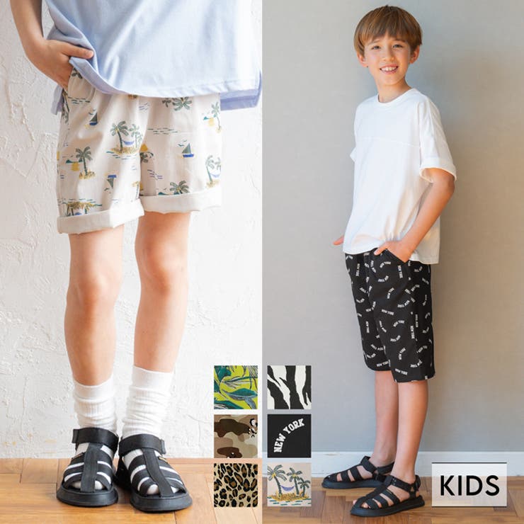 キッズ ボーイズ アソート総柄プリントショートパンツ[品番