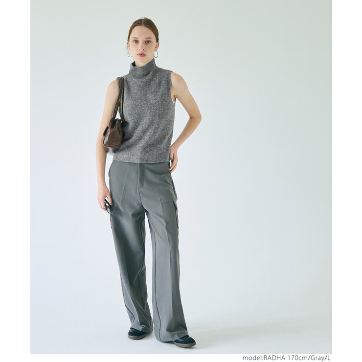 ドゥロワー ノースリーブニットベスト アルパカ混 グレー フリーサイズ ドゥロワー ノースリーブニットベスト アルパカ混 グレー フリーサイズ