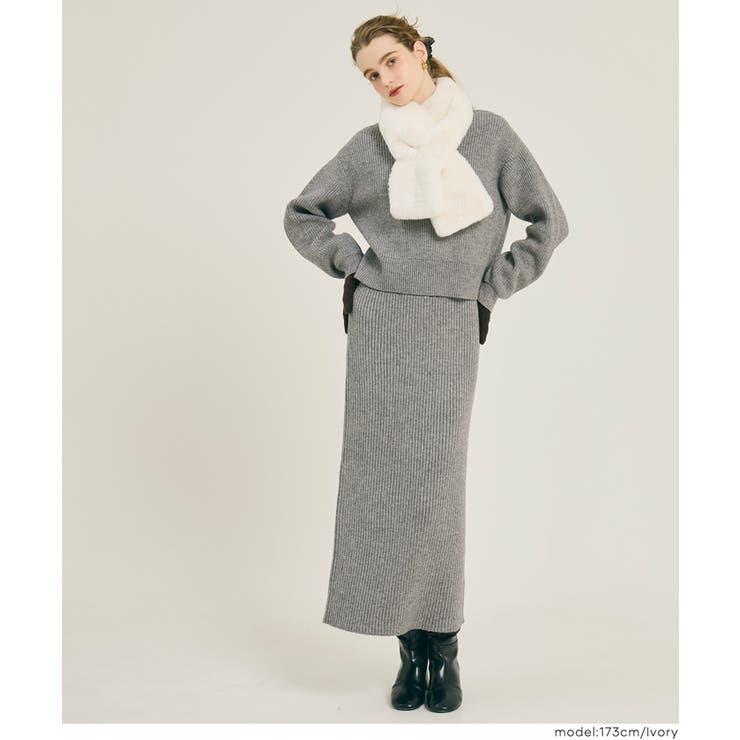 顔まわりをすっきり魅せる、フェイクファーナローティペット | coca | 詳細画像8 