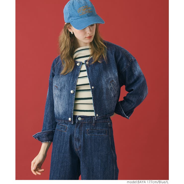 クロップド デニムジャケット レディース | coca | 詳細画像18 