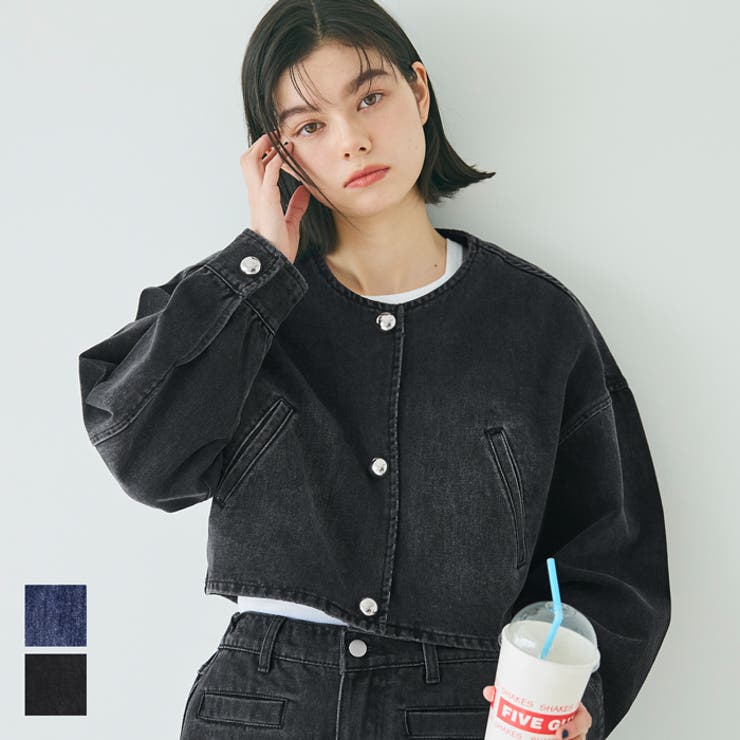 クロップド デニムジャケット  レディース[品番：PA000016655]｜coca（コカ）のレディースファッション通販｜SHOPLIST（ショップリスト）