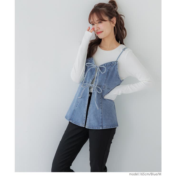 ［Blue］ | デニムキャミソールビスチェ | coca