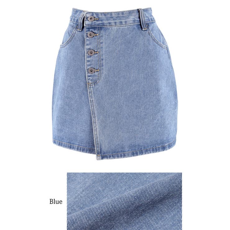 ボタンデニムミニスカート レディース[品番：PA000016749]｜coca