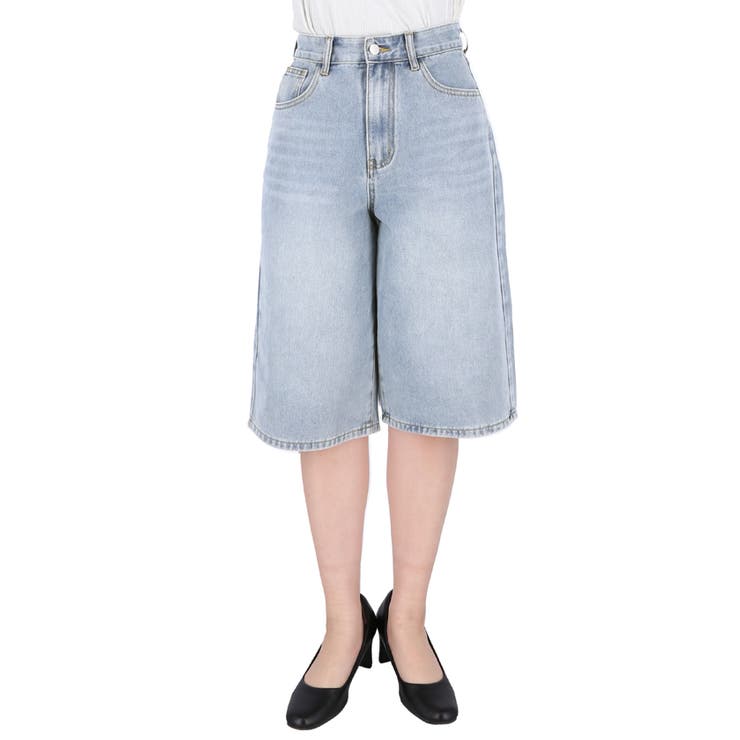 デニムバミューダパンツ レディース[品番：PA000016940]｜coca
