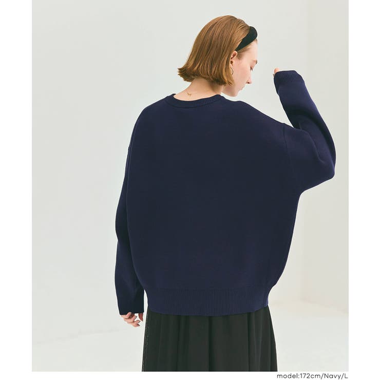 ロゴが映える、主役ニット。ダブルジャカードロゴニットトップス | coca | 詳細画像11 