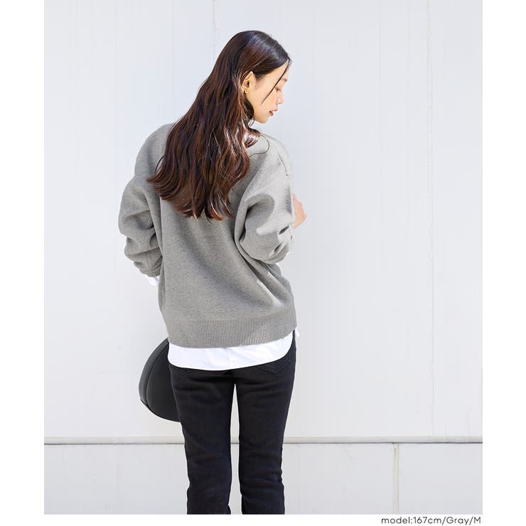 ロゴが映える、主役ニット。ダブルジャカードロゴニットトップス | coca | 詳細画像15 