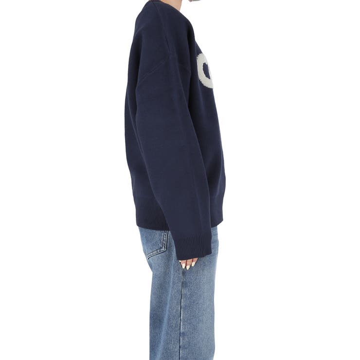 ロゴが映える、主役ニット。ダブルジャカードロゴニットトップス | coca | 詳細画像5 