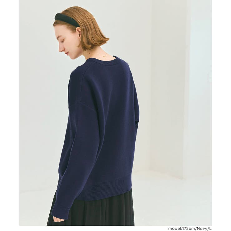 ロゴが映える、主役ニット。ダブルジャカードロゴニットトップス | coca | 詳細画像8 