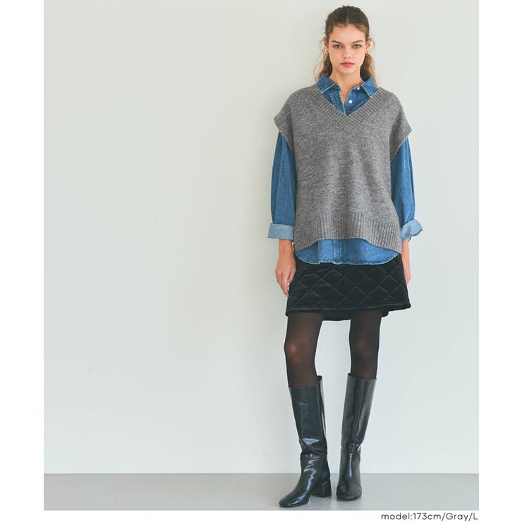 ヤク風Vネックニットベスト レディース | coca | 詳細画像11 