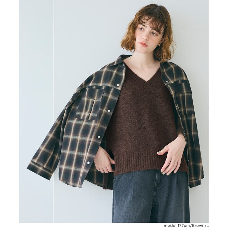 ヤク風Vネックニットベスト レディース | coca | 詳細画像21 