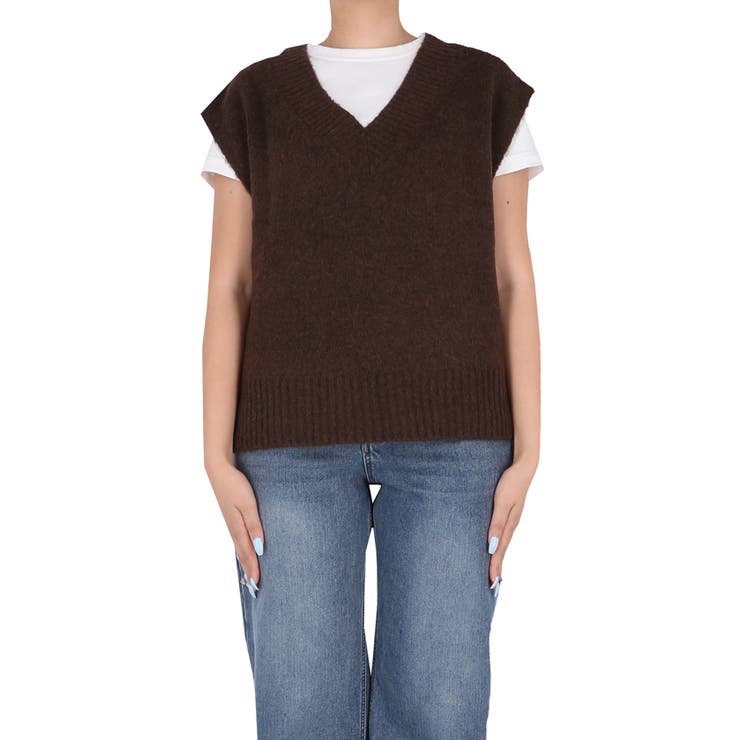 ヤク風Vネックニットベスト レディース | coca | 詳細画像4 