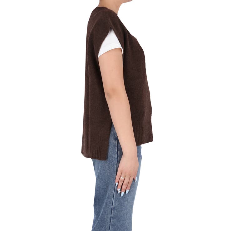 ヤク風Vネックニットベスト レディース | coca | 詳細画像5 