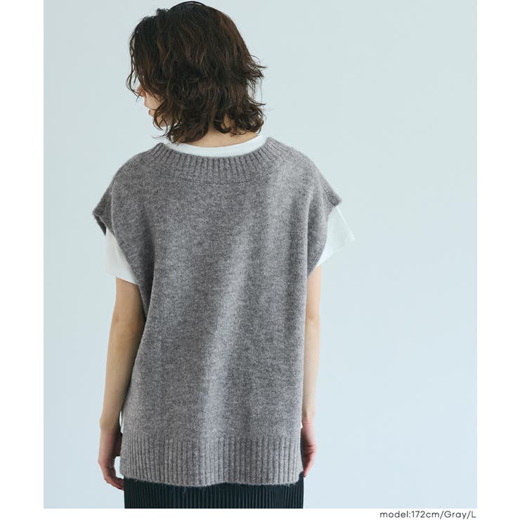 ヤク風Vネックニットベスト レディース | coca | 詳細画像8 