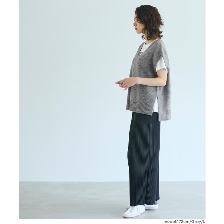 ヤク風Vネックニットベスト レディース | coca | 詳細画像9 