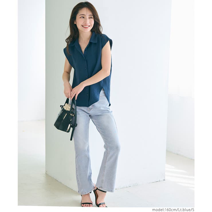 セミフレア9分丈デニムパンツ レディース | coca | 詳細画像13 