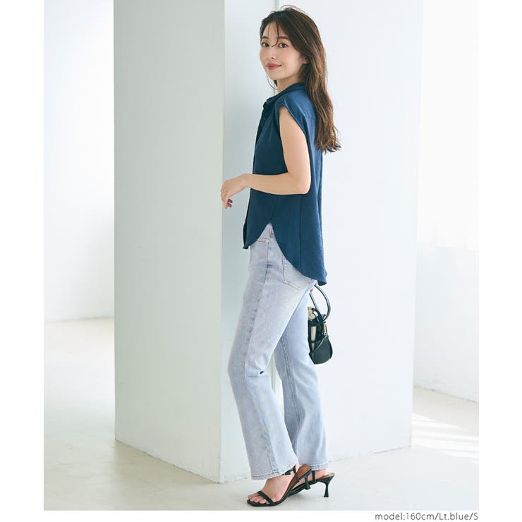 セミフレア9分丈デニムパンツ レディース | coca | 詳細画像14 