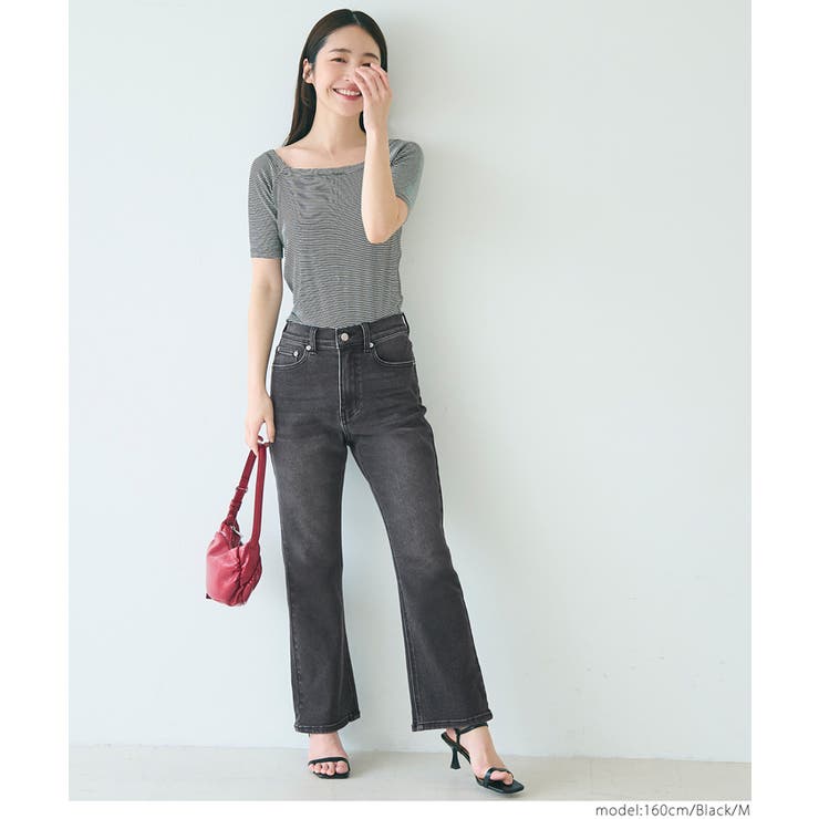 セミフレア9分丈デニムパンツ レディース | coca | 詳細画像15 