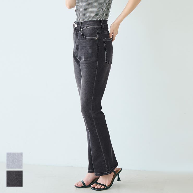 セミフレア9分丈デニムパンツ レディース[品番：PA000017163