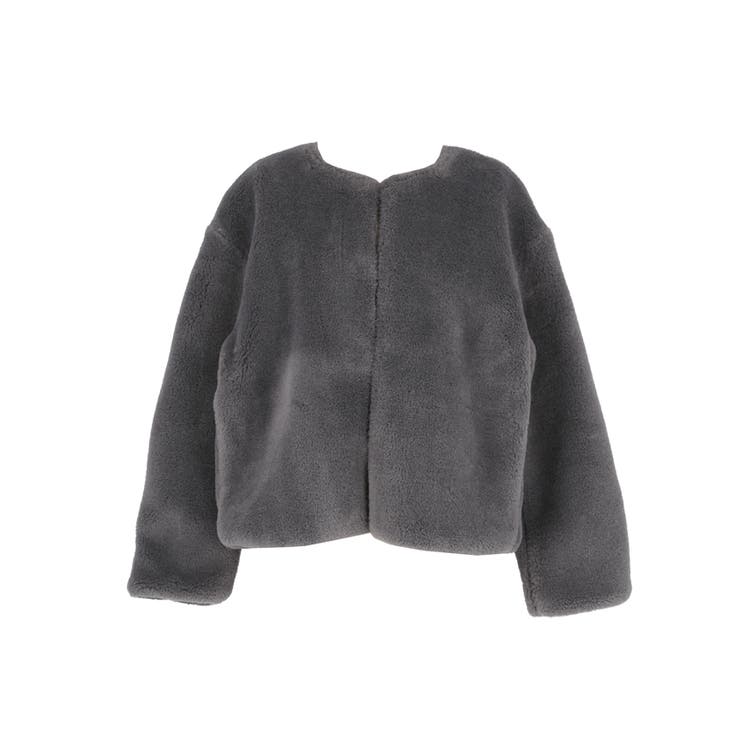 【洗える】フェイクファーノーカラーブルゾン | coca | 詳細画像3 