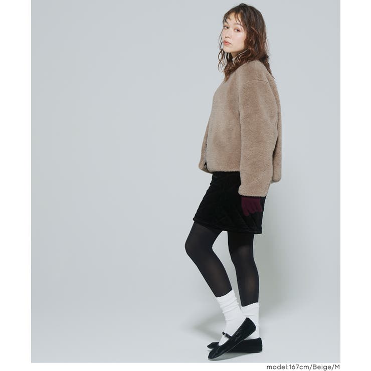 【洗える】フェイクファーノーカラーブルゾン | coca | 詳細画像5 