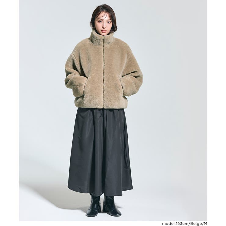 【洗える】フェイクファースタンドカラーブルゾン | coca | 詳細画像14 