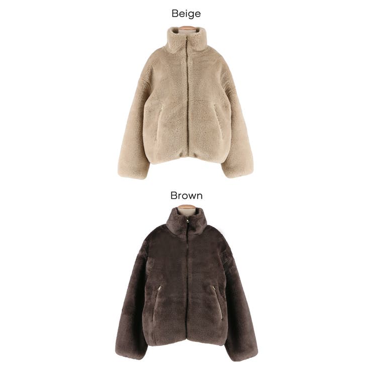 【洗える】フェイクファースタンドカラーブルゾン | coca | 詳細画像16 