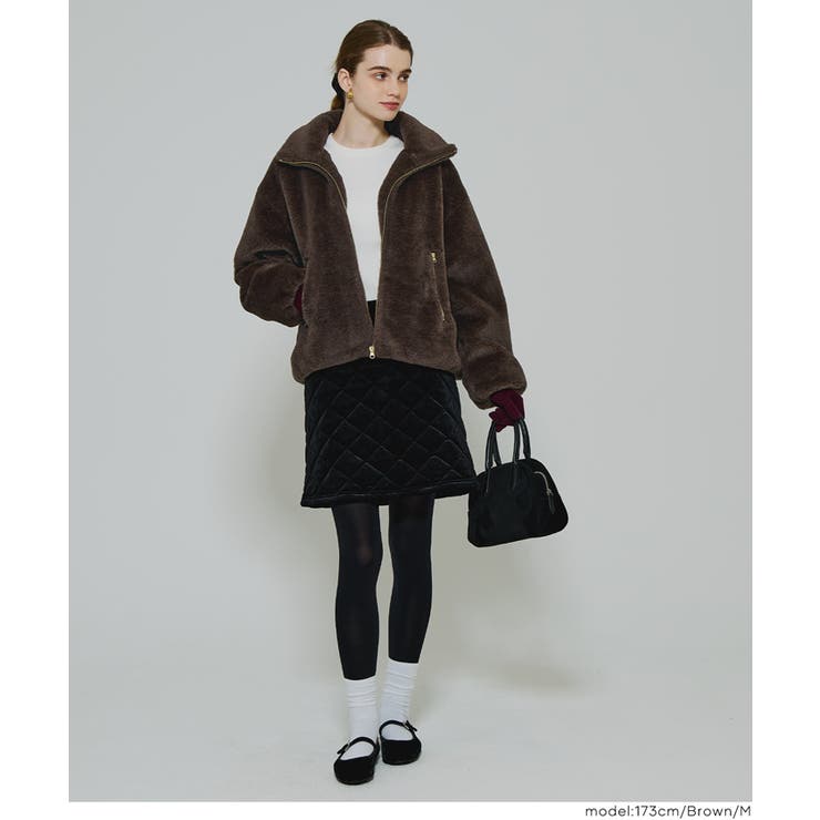 【洗える】フェイクファースタンドカラーブルゾン | coca | 詳細画像5 