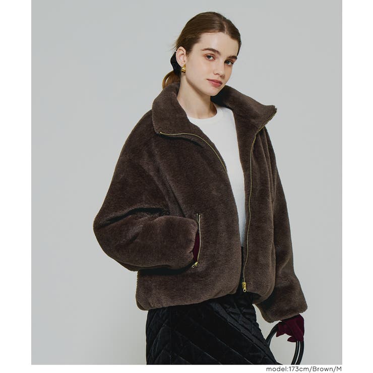 【洗える】フェイクファースタンドカラーブルゾン | coca | 詳細画像6 