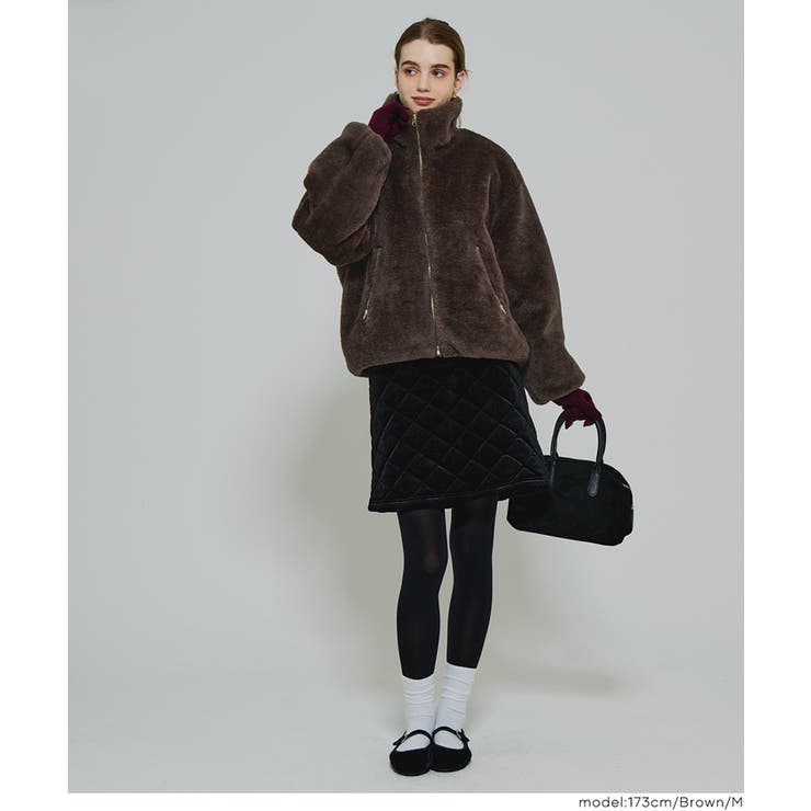 【洗える】フェイクファースタンドカラーブルゾン | coca | 詳細画像8 