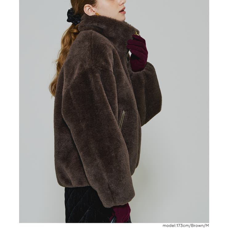 【洗える】フェイクファースタンドカラーブルゾン | coca | 詳細画像9 