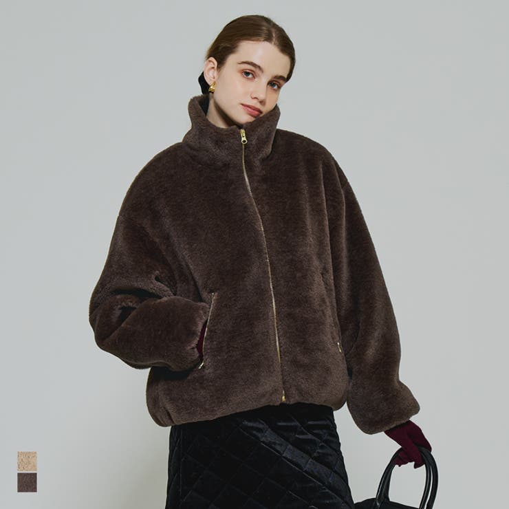 【洗える】フェイクファースタンドカラーブルゾン | coca | 詳細画像1 