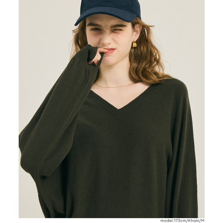 Vネックニットチュニック | coca | 詳細画像17 