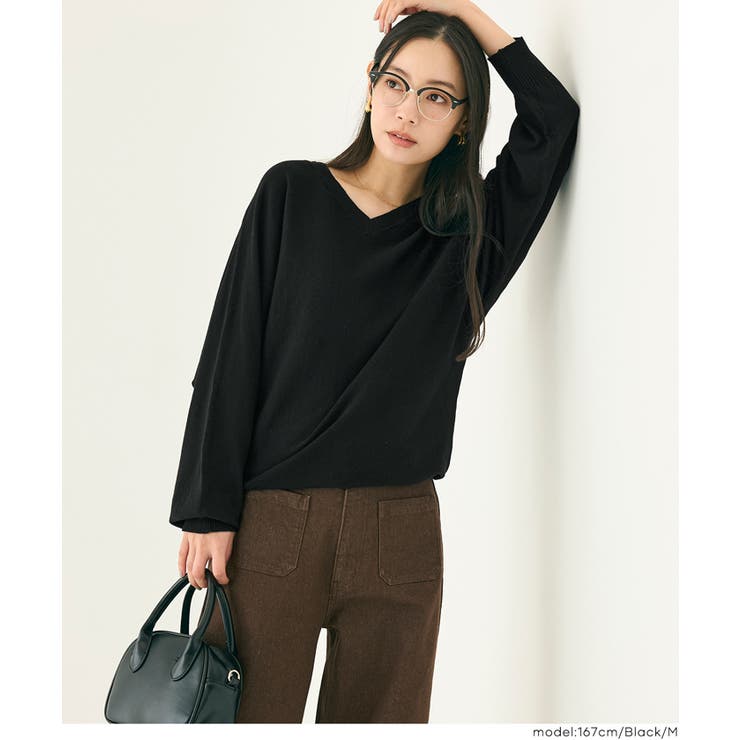 Vネックニットチュニック | coca | 詳細画像8 