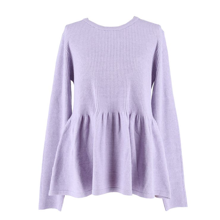 ペプラムギャザーニットトップス ウォッシャブル | coca | 詳細画像3 