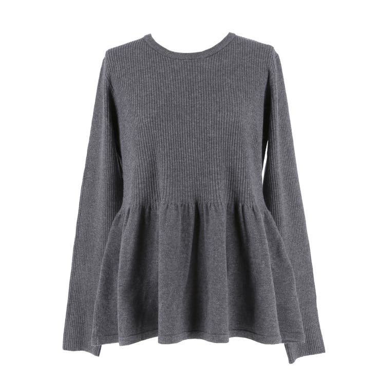 ペプラムギャザーニットトップス ウォッシャブル | coca | 詳細画像4 