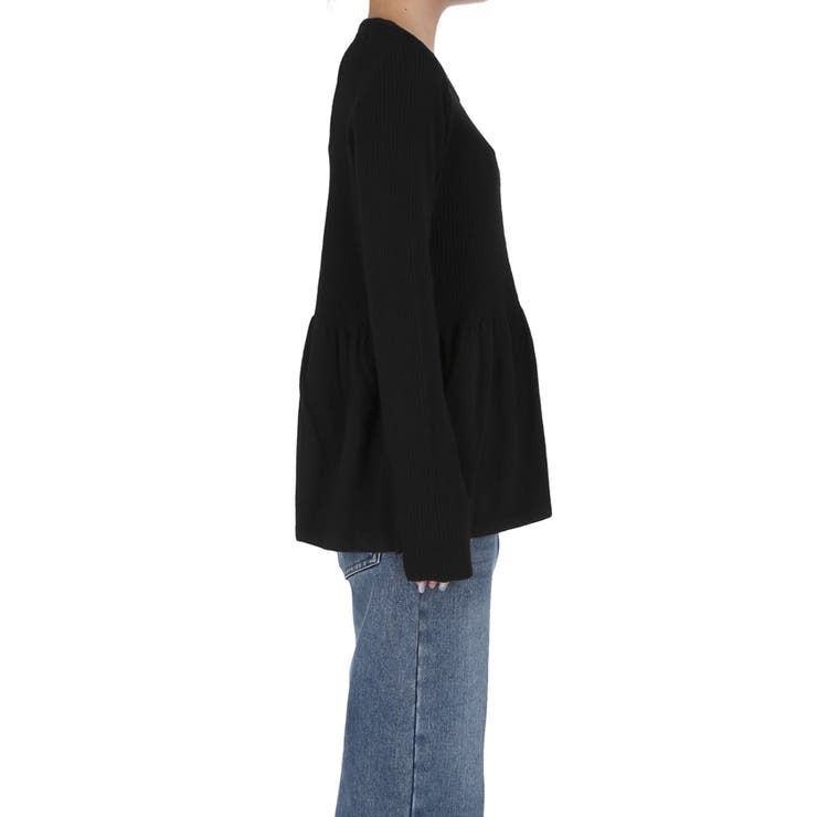 ペプラムギャザーニットトップス ウォッシャブル | coca | 詳細画像7 