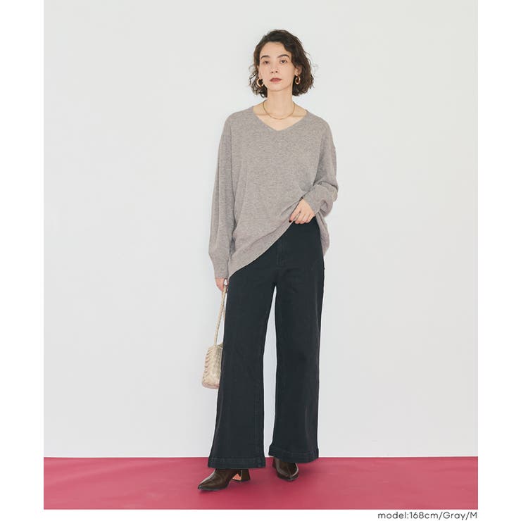 【RICH KNIT】Vネックオーバーサイズプルオーバー | coca | 詳細画像11 