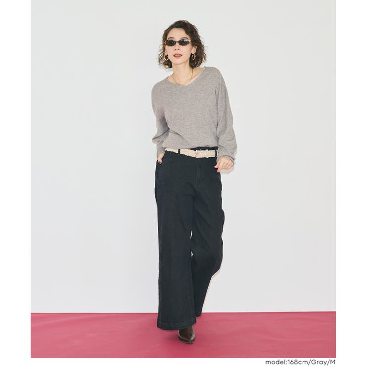 【RICH KNIT】Vネックオーバーサイズプルオーバー | coca | 詳細画像14 