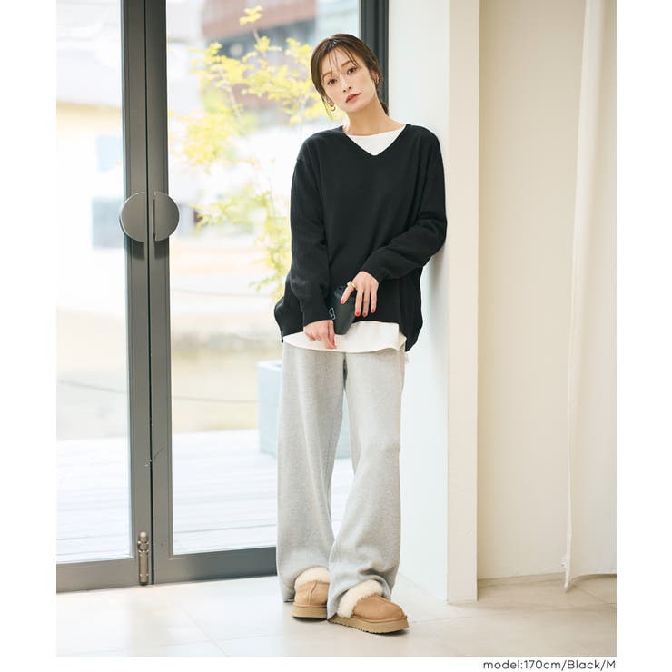 【RICH KNIT】Vネックオーバーサイズプルオーバー | coca | 詳細画像15 